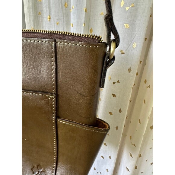 Patricia Nash Soft Olive Aveley Floral Embossed Genuine Leather Crossbody Bag - Picture 9 of 10